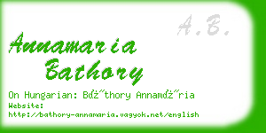 annamaria bathory business card